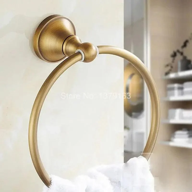 Bathroom Accessory Wall Mounted Antique Bronze Circle Towel Ring -Bathlova