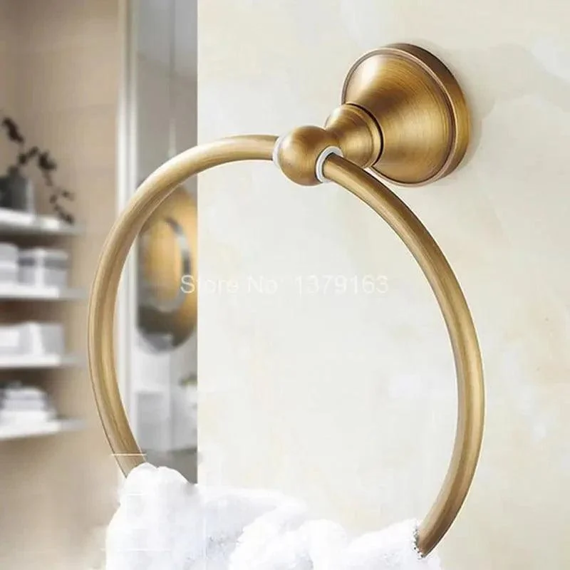 Bathroom Accessory Wall Mounted Antique Bronze Circle Towel Ring -Bathlova