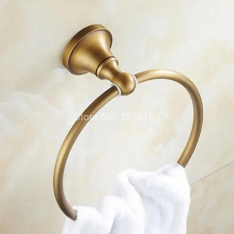 Bathroom Accessory Wall Mounted Antique Bronze Circle Towel Ring -Bathlova