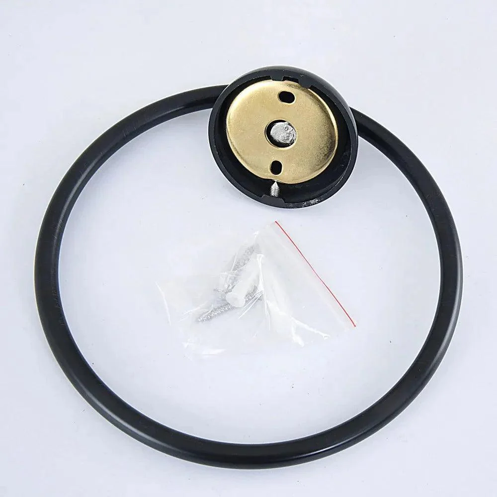 Bathroom Accessory Wall Mounted Black Oil Rubbed Circle Towel Ring -Bathlova