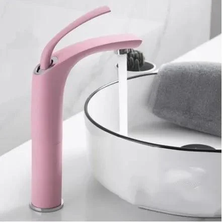 Bathroom Basin Pink Tap Solid Brass Tap Sink Mixer Tap -Bathlova