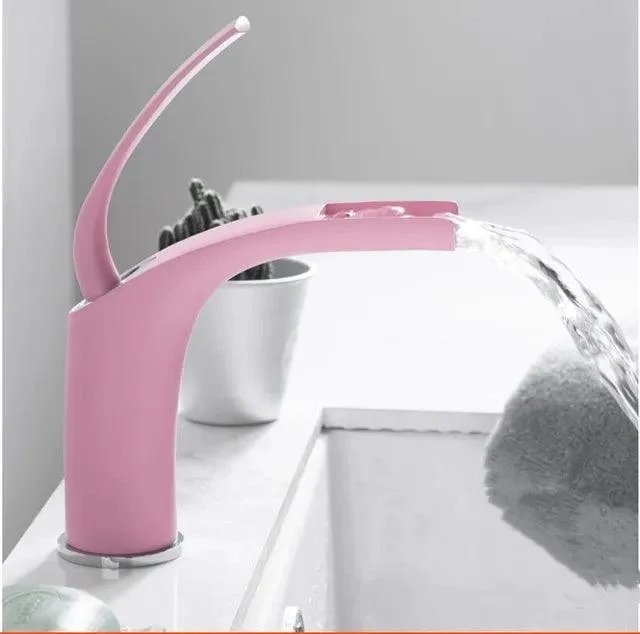 Bathroom Basin Pink Tap Solid Brass Tap Sink Mixer Tap -Bathlova