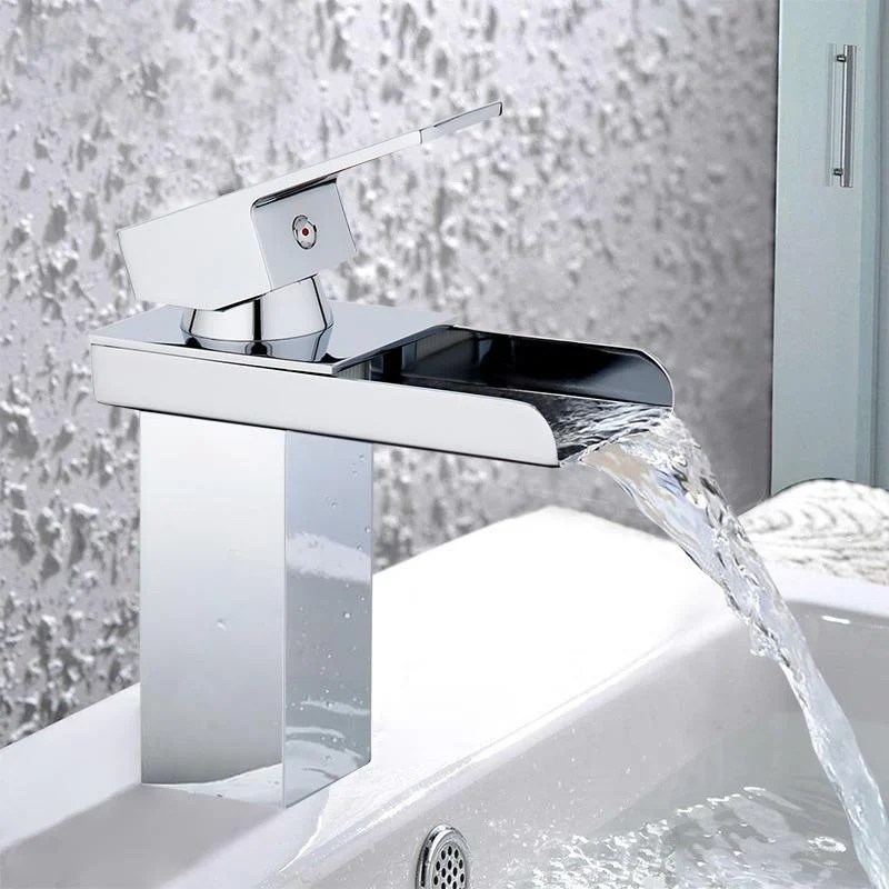 Bathroom Basin Sink Tap Waterfall Widespread Mixer Tap -Bathlova