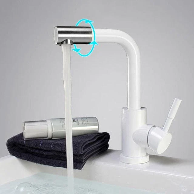 Bathroom Basin Tap Stainless Steel Crane Tap 360 Rotation Tap -Bathlova