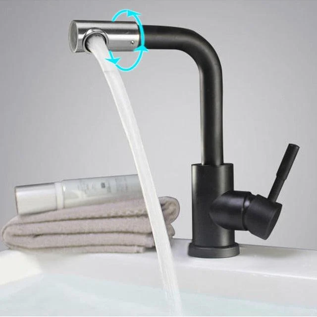 Bathroom Basin Tap Stainless Steel Crane Tap 360 Rotation Tap -Bathlova