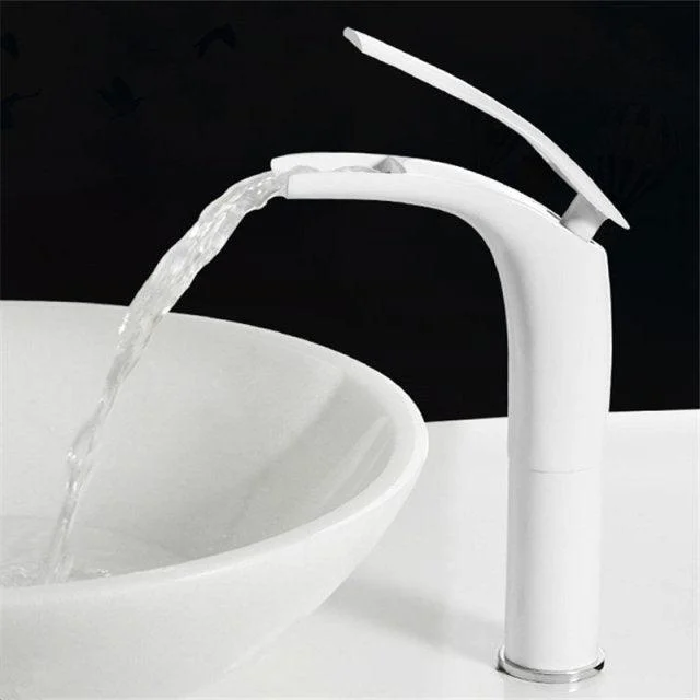 Bathroom Basin Tap White and Black Solid Brass Sink Mixer Tap -Bathlova