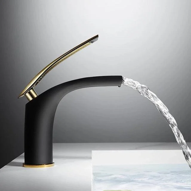 Bathroom Basin Tap White and Black Solid Brass Sink Mixer Tap -Bathlova