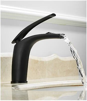 Bathroom Basin Tap White and Black Solid Brass Sink Mixer Tap -Bathlova