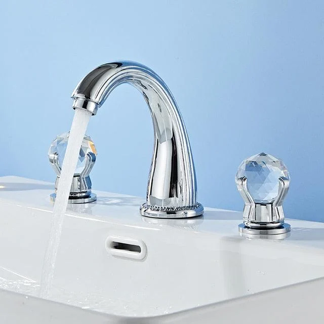 Bathroom Basin Tap With Crystal Ball Switch Waterfall Basin Tap -Bathlova