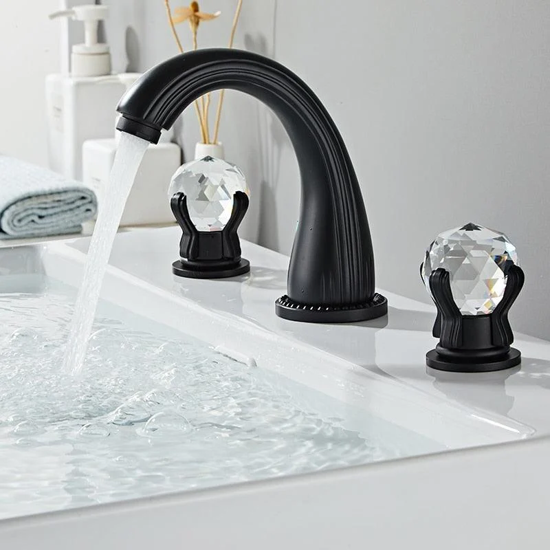 Bathroom Basin Tap With Crystal Ball Switch Waterfall Basin Tap -Bathlova