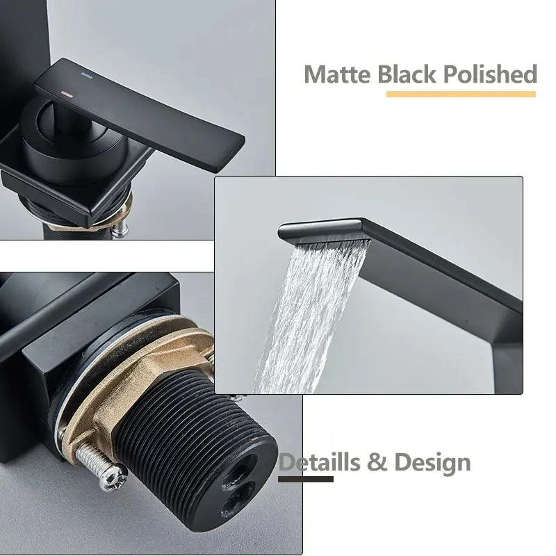 Bathroom Basin Taps Cold Hot Mixer Crane Tap Waterfall Outlet Tap -Bathlova