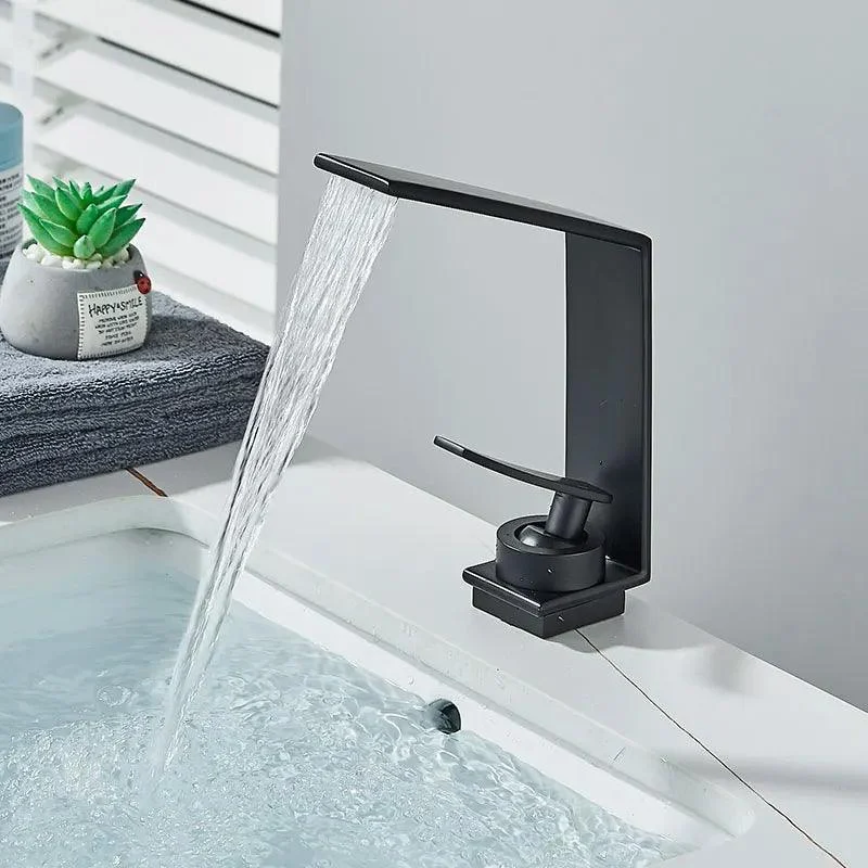 Bathroom Basin Taps Cold Hot Mixer Crane Tap Waterfall Outlet Tap -Bathlova