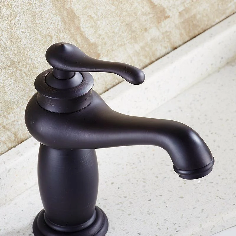 Bathroom Black Basin Tap Brass Mixer Tap With Ceramic -Bathlova