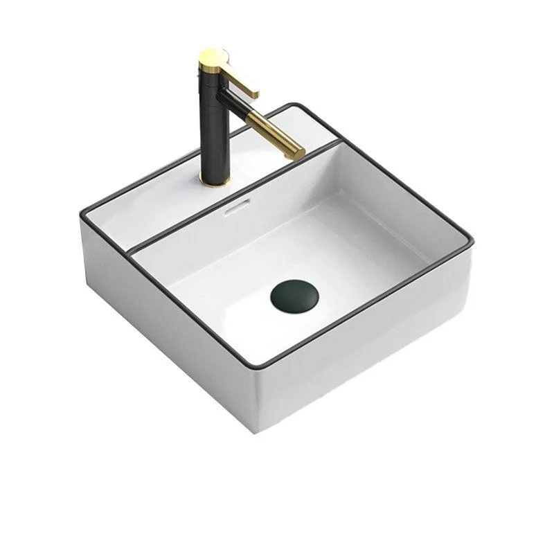 Bathroom Ceramic Sink Rectangular Rod Single Handle Tap Sink -Bathlova