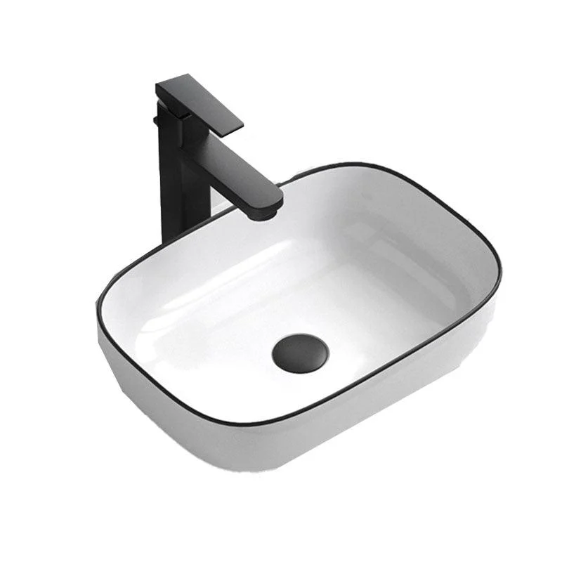 Bathroom Ceramic Sink Rectangular Rod Single Handle Tap Sink -Bathlova