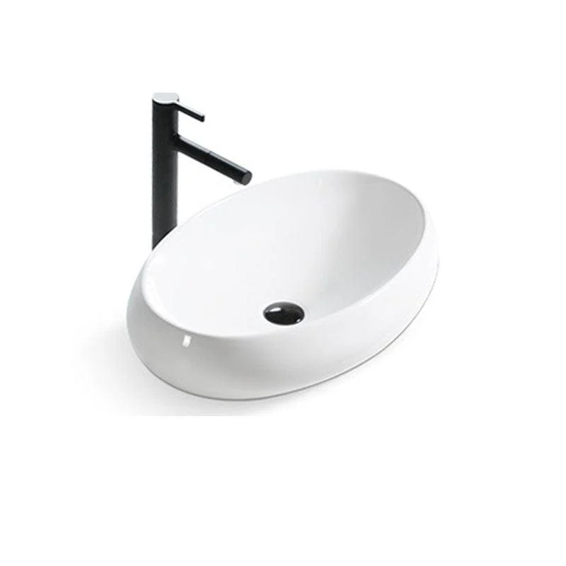 Bathroom Ceramic Sink Round Rod Handle Anti-spill Modern Tap Sink -Bathlova