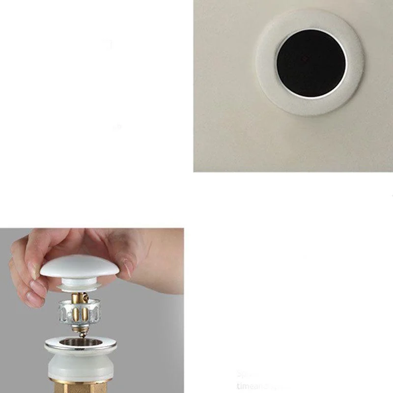 Bathroom Ceramic Sink Round Rod Handle Anti-spill Modern Tap Sink -Bathlova