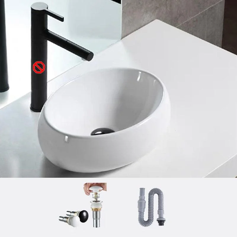 Bathroom Ceramic Sink Round Rod Handle Anti-spill Modern Tap Sink -Bathlova