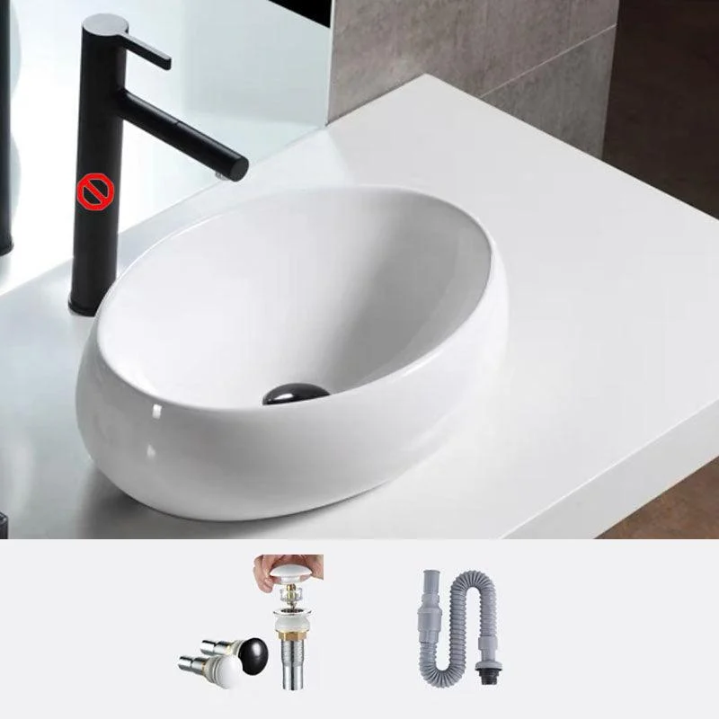 Bathroom Ceramic Sink Round Rod Handle Anti-spill Modern Tap Sink -Bathlova