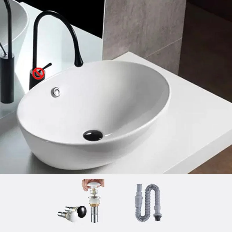 Bathroom Ceramic Sink Round Rod Handle Anti-spill Modern Tap Sink -Bathlova