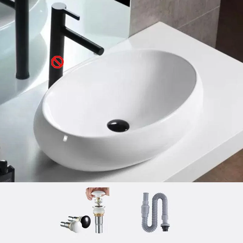 Bathroom Ceramic Sink Round Rod Handle Anti-spill Modern Tap Sink -Bathlova