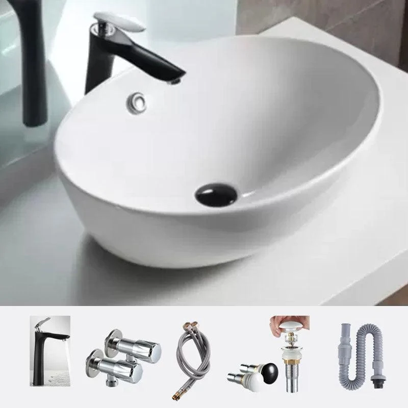 Bathroom Ceramic Sink Round Rod Handle Anti-spill Modern Tap Sink -Bathlova