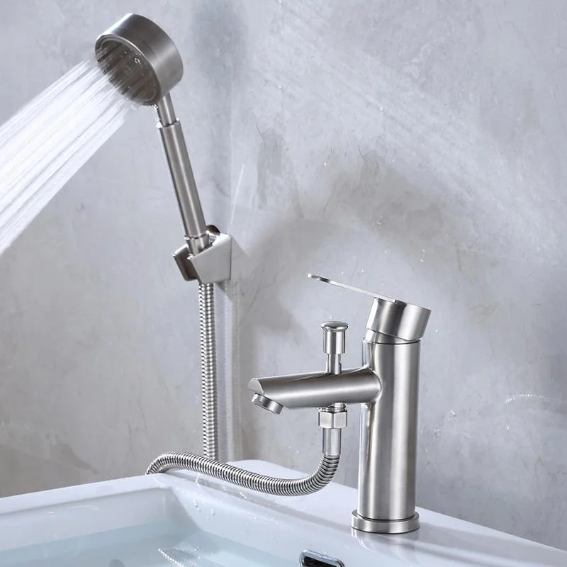 Bathroom Deck Mounted Sink Mixer Tap with Shower Head -Bathlova