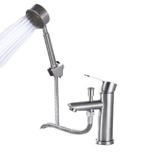 Bathroom Deck Mounted Sink Mixer Tap with Shower Head -Bathlova