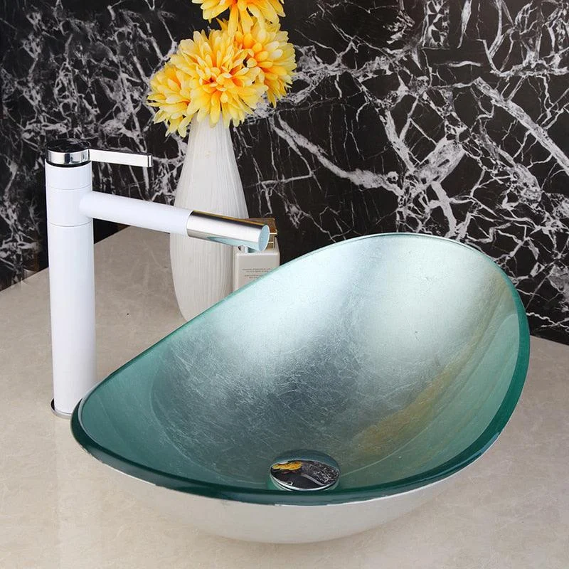 Bathroom Glass Washbasin Handpainting Bowl Sink Lavatory Basin -Bathlova