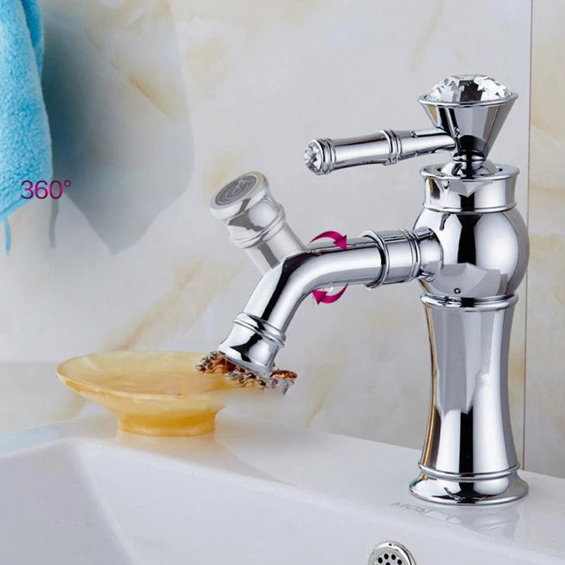 Bathroom Gold Basin Tap Gold Finish Brass Mixer Tap With Ceramic -Bathlova