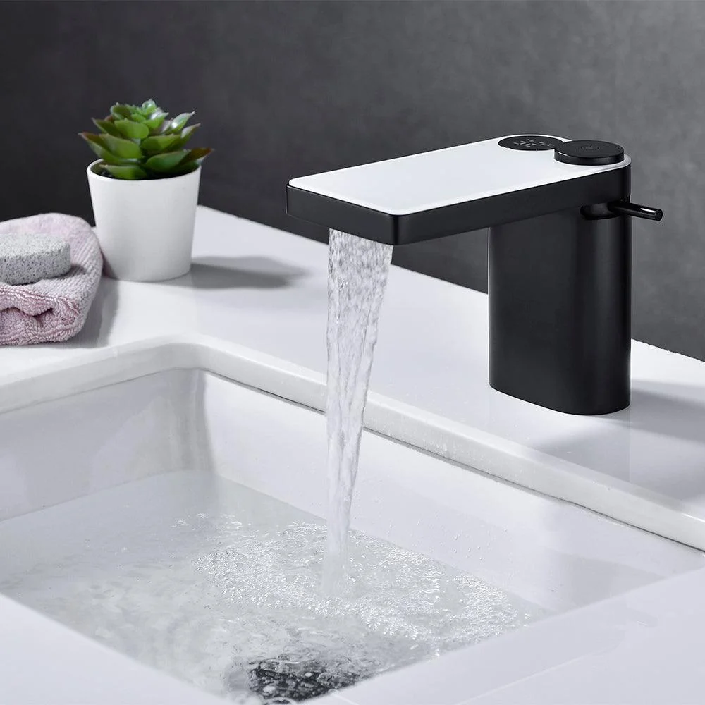 Bathroom LED Digital Basin Tap Black Water Power Basin Mixer Tap -Bathlova