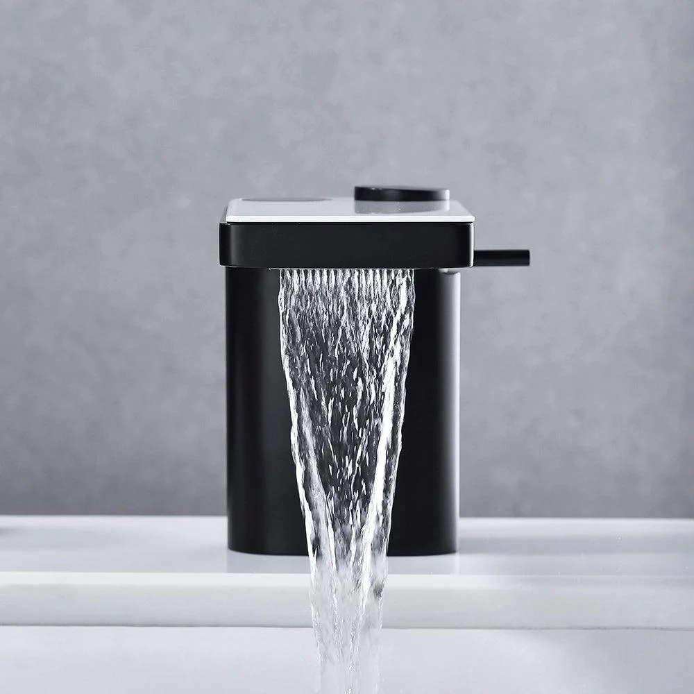 Bathroom LED Digital Basin Tap Black Water Power Basin Mixer Tap -Bathlova