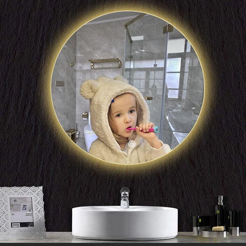 Bathroom Mirror 3 Color Adjustable BackLight With Decorative Mirror -Bathlova