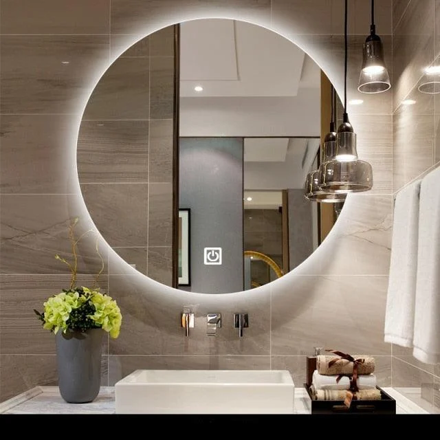 Bathroom Mirror 3 Color Adjustable BackLight With Decorative Mirror -Bathlova