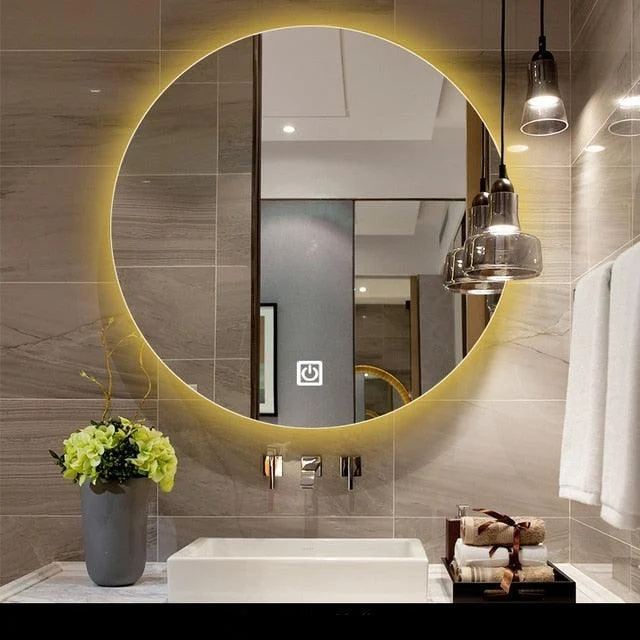 Bathroom Mirror 3 Color Adjustable BackLight With Decorative Mirror -Bathlova