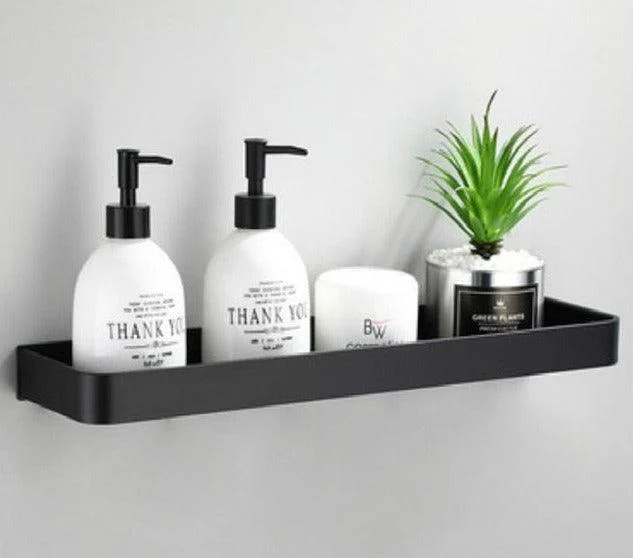 Bathroom Shelf No Drill Shower Storage Rack Black Corner Shelves -Bathlova