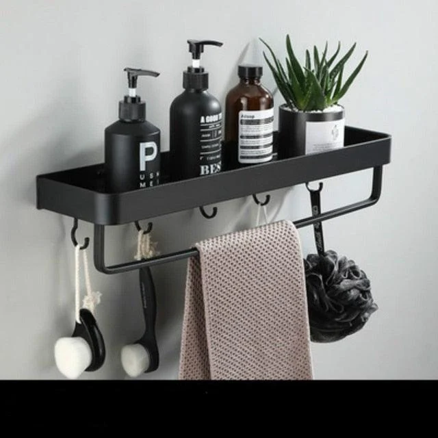 Bathroom Shelf No Drill Shower Storage Rack Black Corner Shelves -Bathlova