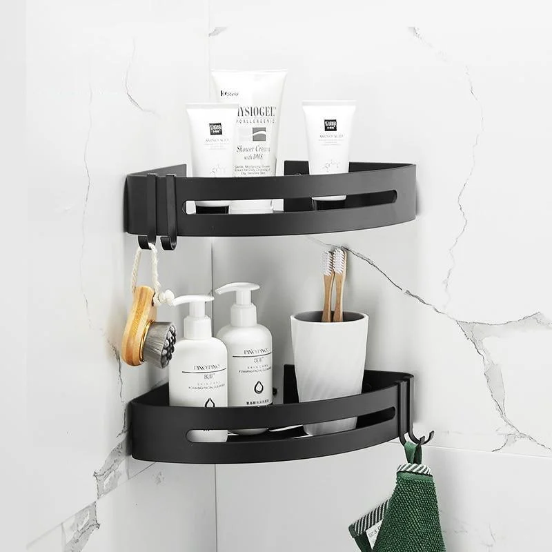 Bathroom Shelf Organizer Shower Storage Rack Black Corner Shelves -Bathlova