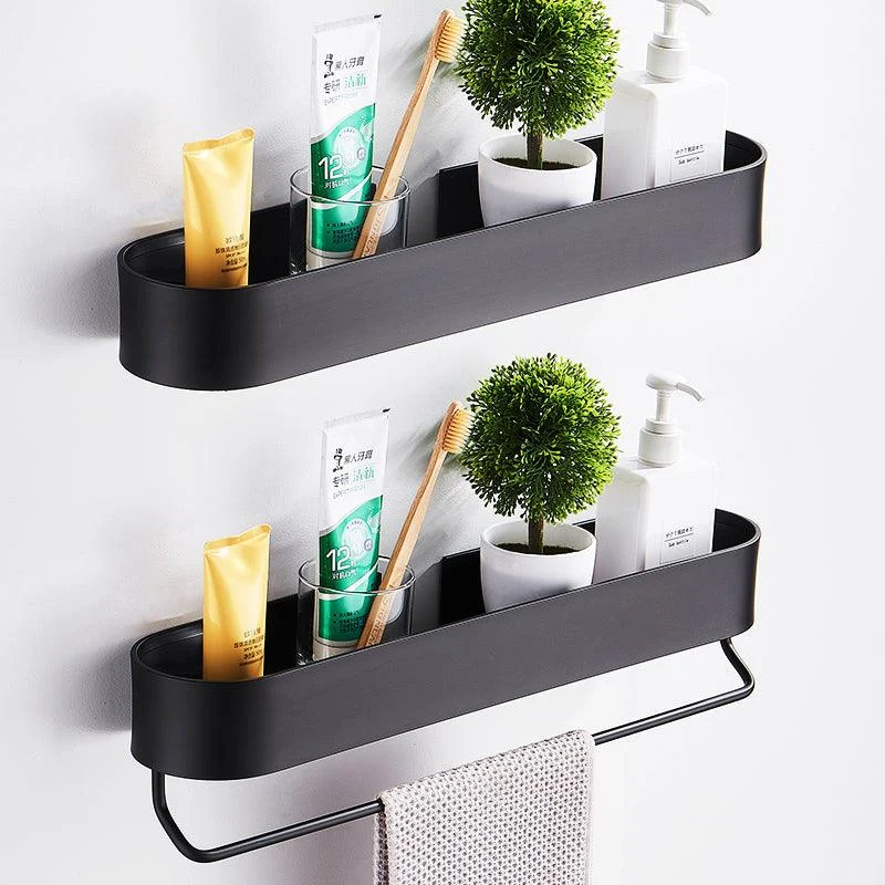 Bathroom Shelf Rack Shelves Bath Towel Holder Black Shower Storage -Bathlova