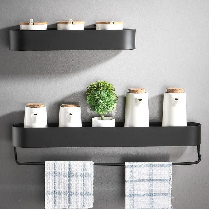 Bathroom Shelf Rack Shelves Bath Towel Holder Black Shower Storage -Bathlova