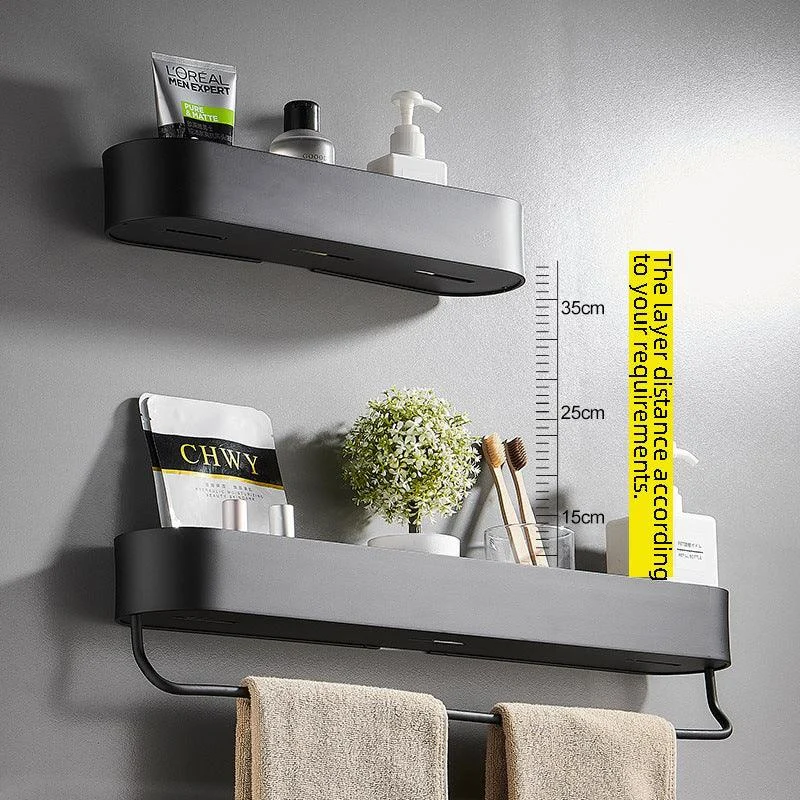 Bathroom Shelf Rack Shelves Bath Towel Holder Black Shower Storage -Bathlova