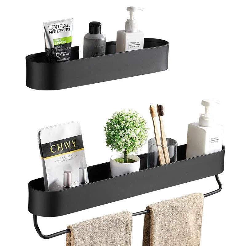 Bathroom Shelf Rack Shelves Bath Towel Holder Black Shower Storage -Bathlova