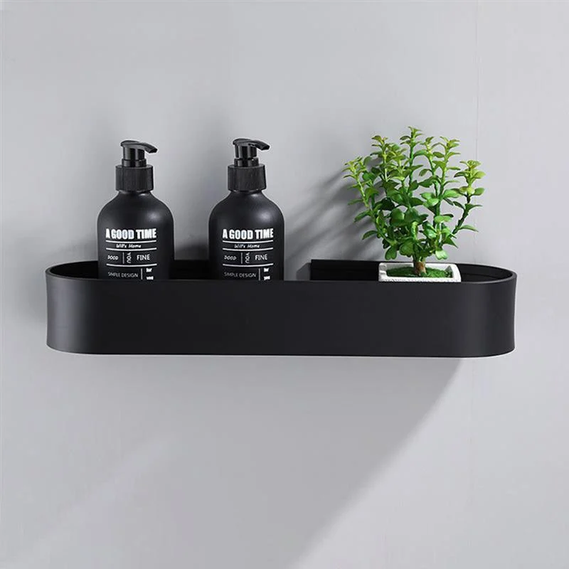 Bathroom Shelf Rack Wall Shelves Towel Holder Black Shower Storage -Bathlova