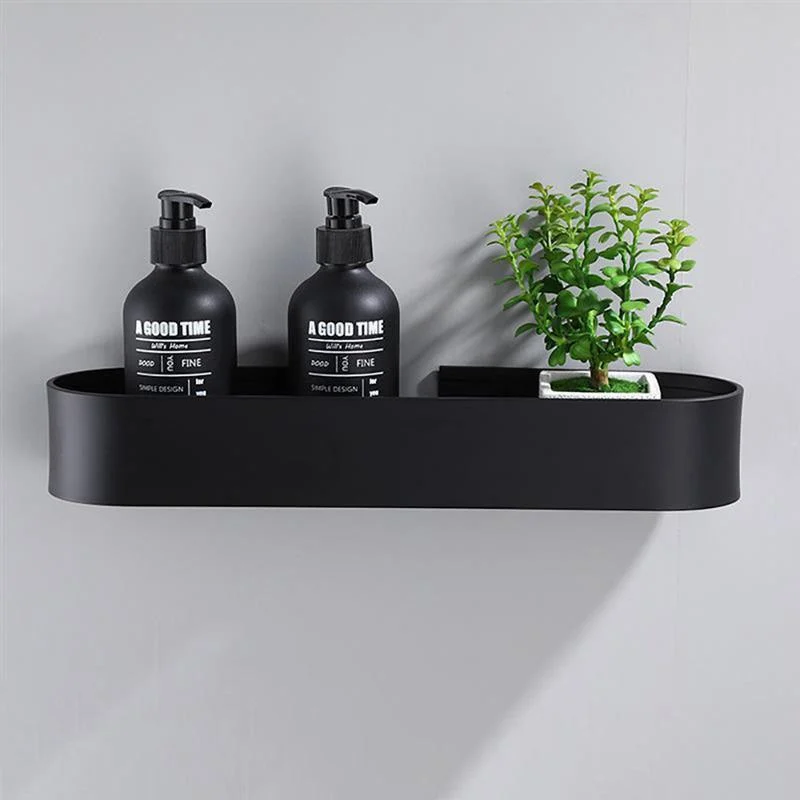 Bathroom Shelf Rack Wall Shelves Towel Holder Black Shower Storage -Bathlova