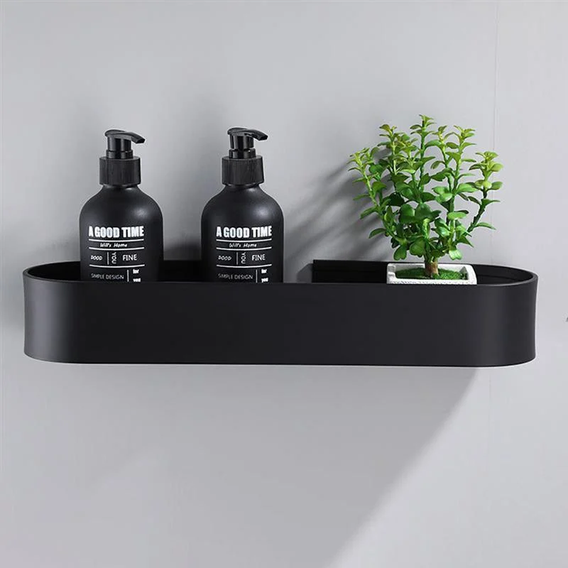 Bathroom Shelf Rack Wall Shelves Towel Holder Black Shower Storage -Bathlova