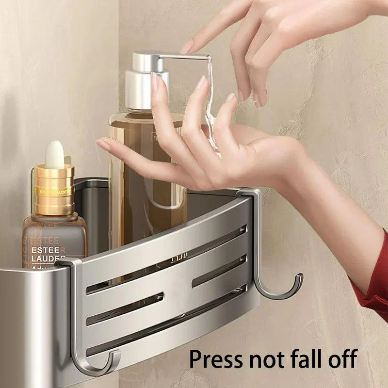 Bathroom Shelves Wall Towel Rack Mounted Shower Caddy With No Drilling -Bathlova