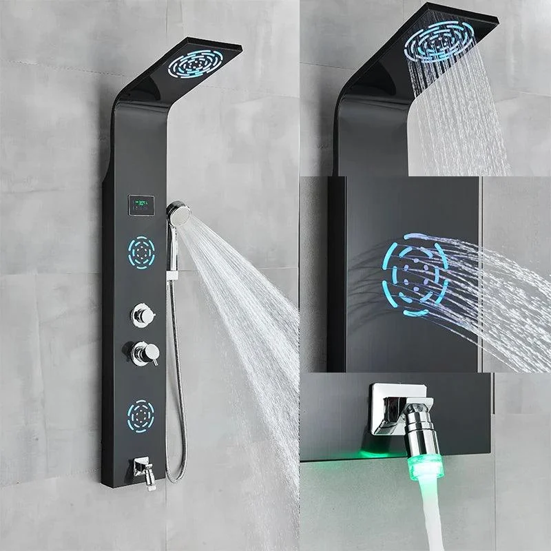 Bathroom Shower Panel LED Waterfall Shower Water Top Spray Temperature -Bathlova