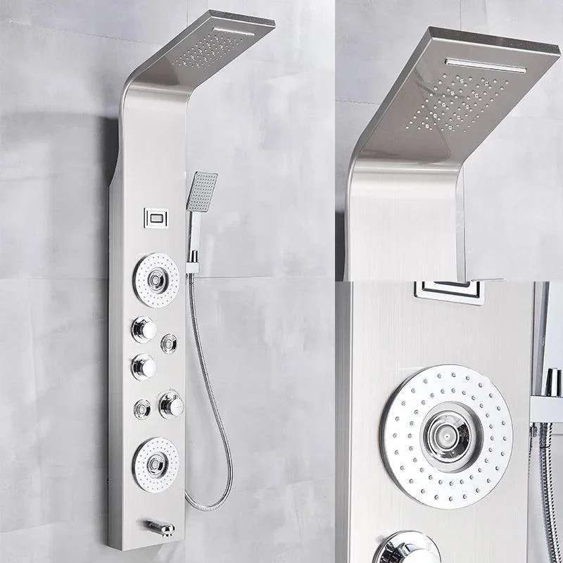 Bathroom Shower Panel LED Waterfall Shower Water Top Spray Temperature -Bathlova