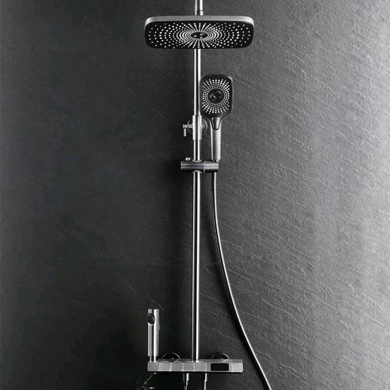 Bathroom Shower System Square Handheld Shower Head Wall Mounted Shower Trim -Bathlova