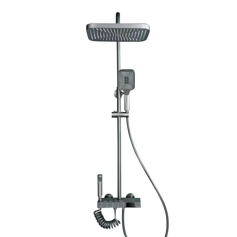 Bathroom Shower System Square Handheld Shower Head Wall Mounted Shower Trim -Bathlova